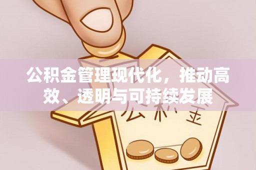 宿豫公积金管理现代化，推动高效、透明与可持续发展