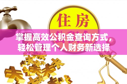 宿豫掌握高效公积金查询方式，轻松管理个人财务新选择