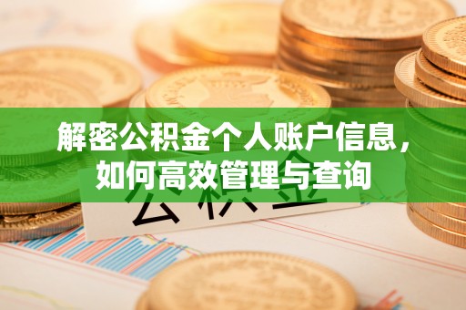 宿豫解密公积金个人账户信息，如何高效管理与查询
