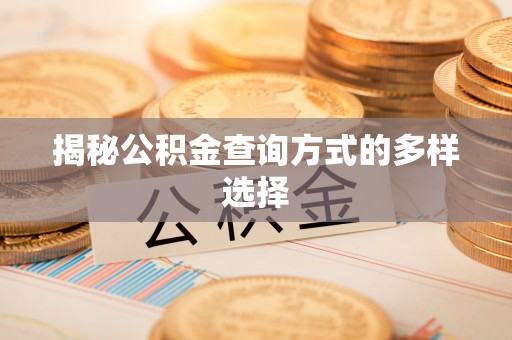 宿豫揭秘公积金查询方式的多样选择